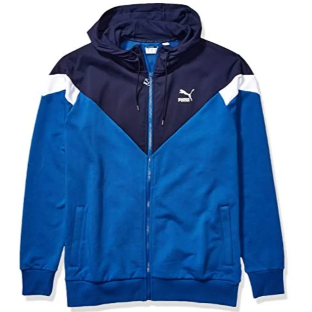 Puma Men's Iconic MCS Full Zip Hoodie Galaxy Blue